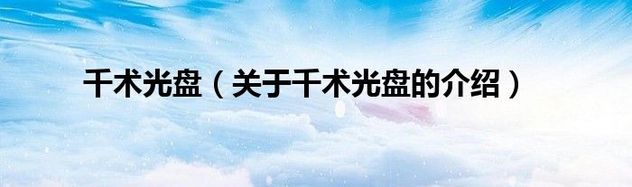 千術(shù)光盤(pán)（關(guān)于千術(shù)光盤(pán)的介紹）