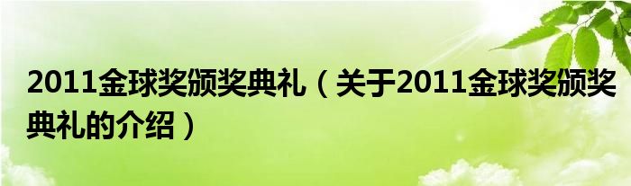 2011金球獎(jiǎng)?lì)C獎(jiǎng)典禮（關(guān)于2011金球獎(jiǎng)?lì)C獎(jiǎng)典禮的介紹）