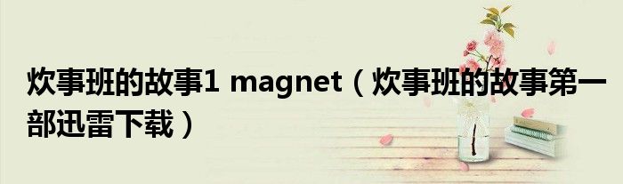 炊事班的故事1 magnet（炊事班的故事第一部迅雷下載）