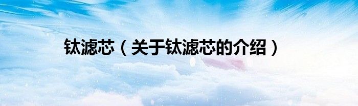 鈦濾芯（關(guān)于鈦濾芯的介紹）