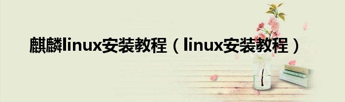 麒麟linux安裝教程（linux安裝教程）