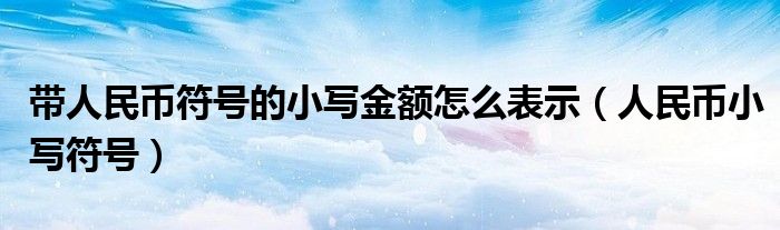 帶人民幣符號(hào)的小寫(xiě)金額怎么表示（人民幣小寫(xiě)符號(hào)）