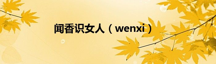 聞香識(shí)女人（wenxi）
