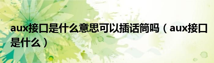 aux接口是什么意思可以插話筒嗎（aux接口是什么）