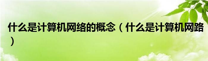 什么是計(jì)算機(jī)網(wǎng)絡(luò)的概念（什么是計(jì)算機(jī)網(wǎng)路）