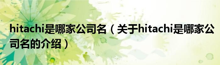 hitachi是哪家公司名（關(guān)于hitachi是哪家公司名的介紹）