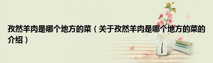 孜然羊肉是哪個地方的菜（關(guān)于孜然羊肉是哪個地方的菜的介紹）