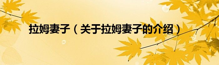 拉姆妻子（關(guān)于拉姆妻子的介紹）