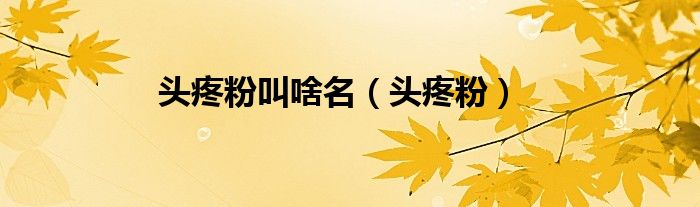 頭疼粉叫啥名（頭疼粉）