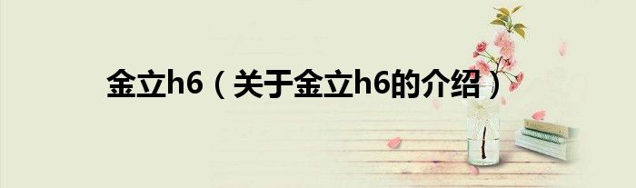 金立h6（關于金立h6的介紹）