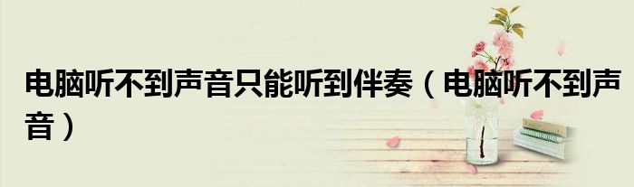 電腦聽不到聲音只能聽到伴奏（電腦聽不到聲音）