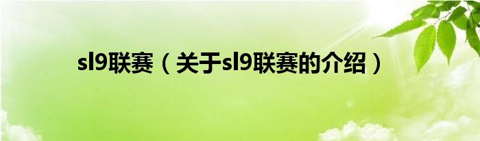 sl9聯(lián)賽（關(guān)于sl9聯(lián)賽的介紹）