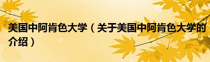 美國中阿肯色大學(xué)（關(guān)于美國中阿肯色大學(xué)的介紹）