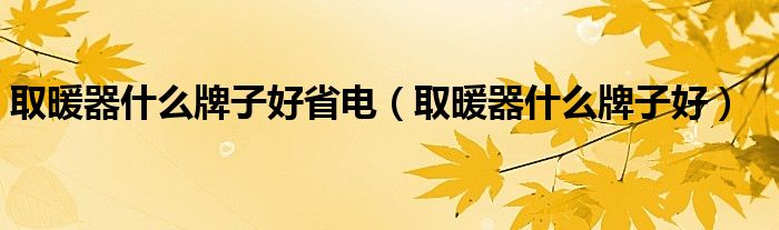 取暖器什么牌子好省電（取暖器什么牌子好）