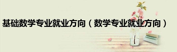 基礎(chǔ)數(shù)學(xué)專(zhuān)業(yè)就業(yè)方向（數(shù)學(xué)專(zhuān)業(yè)就業(yè)方向）