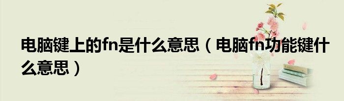 電腦鍵上的fn是什么意思（電腦fn功能鍵什么意思）