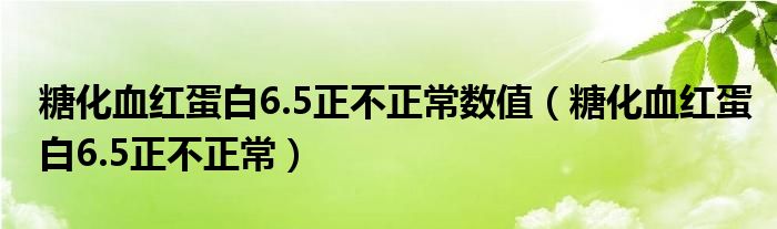 糖化血紅蛋白6.5正不正常數(shù)值（糖化血紅蛋白6.5正不正常）