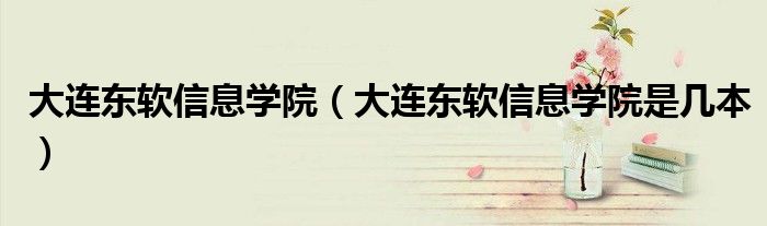 大連東軟信息學(xué)院（大連東軟信息學(xué)院是幾本）