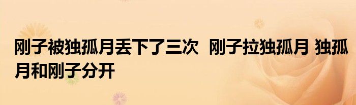 剛子被獨孤月丟下了三次 剛子拉獨孤月 獨孤月和剛子分開