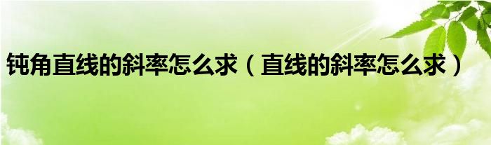 鈍角直線的斜率怎么求（直線的斜率怎么求）