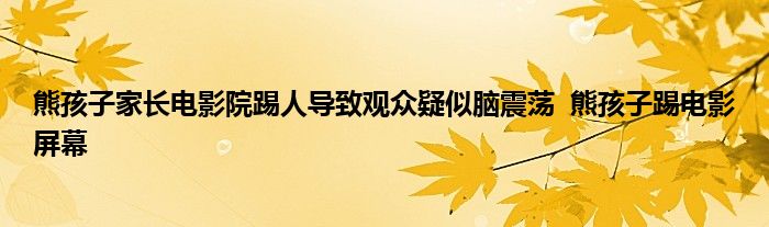 熊孩子家長電影院踢人導(dǎo)致觀眾疑似腦震蕩 熊孩子踢電影屏幕