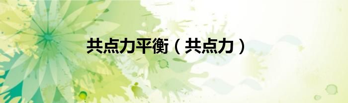 共點力平衡（共點力）