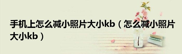 手機(jī)上怎么減小照片大小kb（怎么減小照片大小kb）