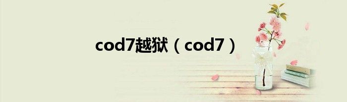 cod7越獄（cod7）