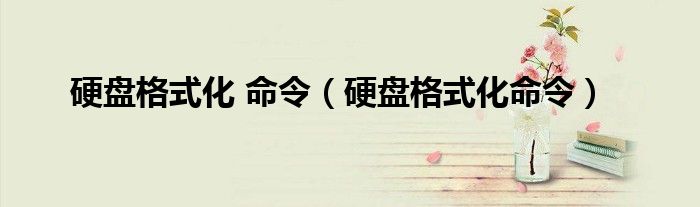 硬盤格式化 命令（硬盤格式化命令）