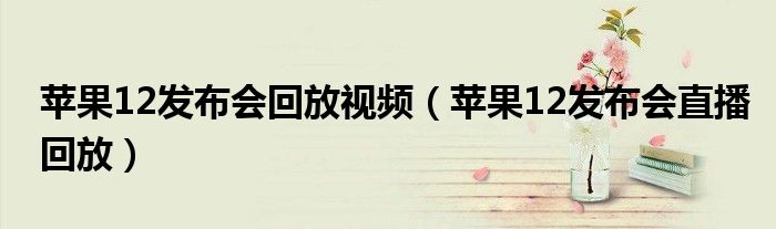 蘋果12發(fā)布會(huì)回放視頻（蘋果12發(fā)布會(huì)直播回放）
