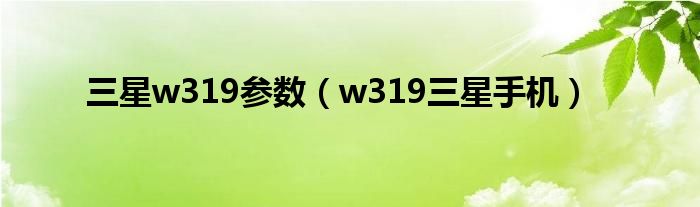 三星w319參數(shù)（w319三星手機(jī)）