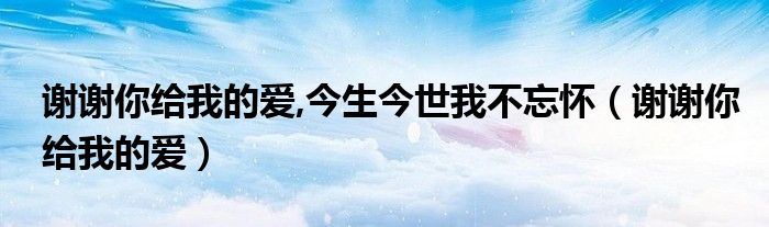 謝謝你給我的愛(ài),今生今世我不忘懷（謝謝你給我的愛(ài)）