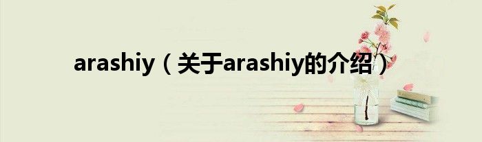 arashiy（關(guān)于arashiy的介紹）