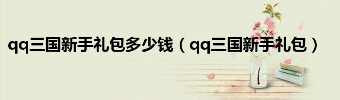qq三國新手禮包多少錢（qq三國新手禮包）