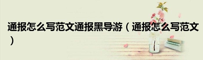 通報怎么寫范文通報黑導游（通報怎么寫范文）