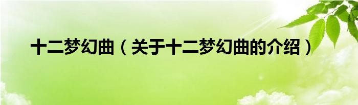 十二夢幻曲（關于十二夢幻曲的介紹）