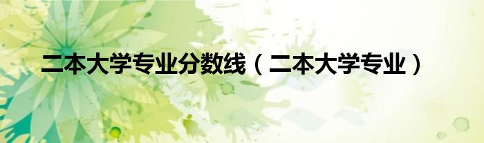 二本大學(xué)專業(yè)分?jǐn)?shù)線（二本大學(xué)專業(yè)）