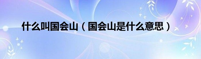 什么叫國會山（國會山是什么意思）