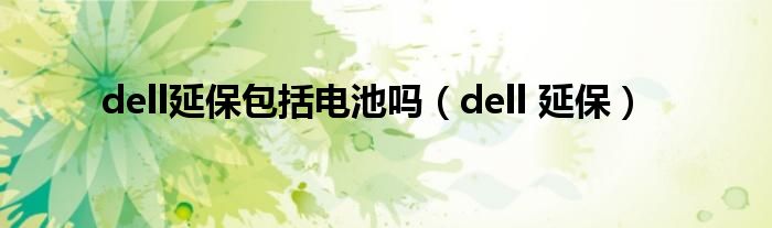 dell延保包括電池嗎（dell 延保）