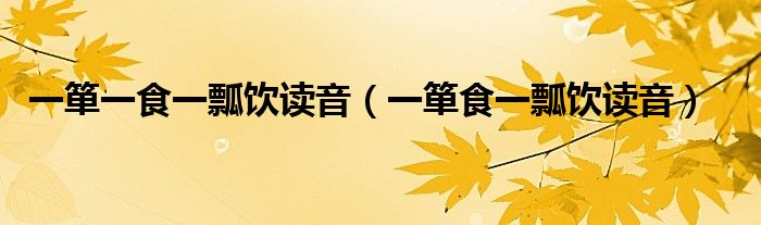 一簞一食一瓢飲讀音（一簞食一瓢飲讀音）
