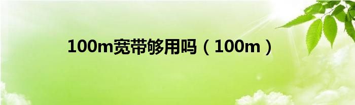 100m寬帶夠用嗎（100m）
