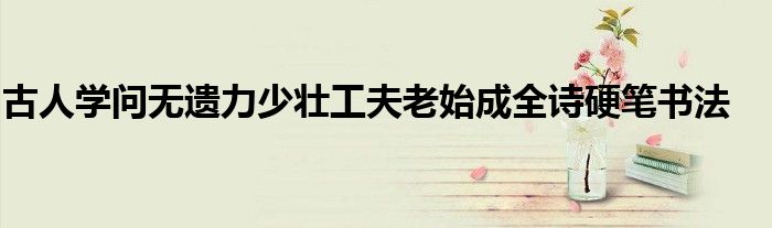 古人學(xué)問無遺力少壯工夫老始成全詩硬筆書法