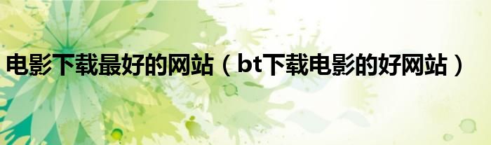 電影下載最好的網(wǎng)站（bt下載電影的好網(wǎng)站）