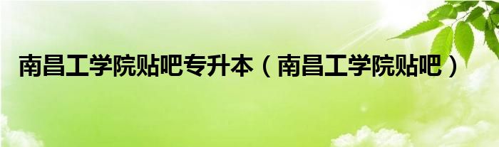 南昌工學院貼吧專升本（南昌工學院貼吧）