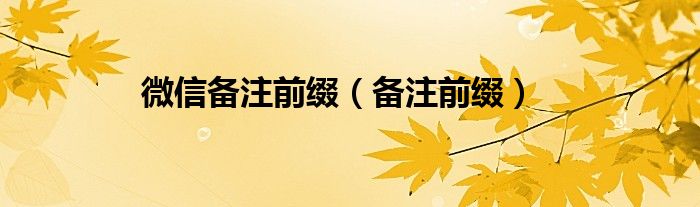 微信備注前綴（備注前綴）