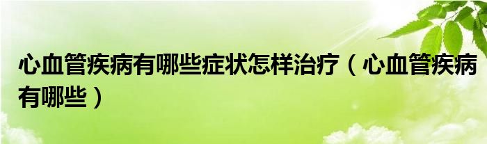 心血管疾病有哪些癥狀怎樣治療（心血管疾病有哪些）