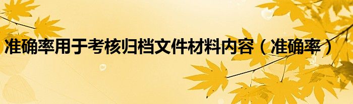 準(zhǔn)確率用于考核歸檔文件材料內(nèi)容（準(zhǔn)確率）