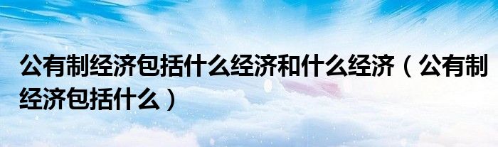 公有制經(jīng)濟(jì)包括什么經(jīng)濟(jì)和什么經(jīng)濟(jì)（公有制經(jīng)濟(jì)包括什么）