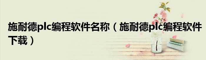 施耐德plc編程軟件名稱（施耐德plc編程軟件下載）