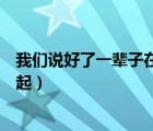 我們說好了一輩子在一起是什么歌（我們說好了一輩子在一起）
